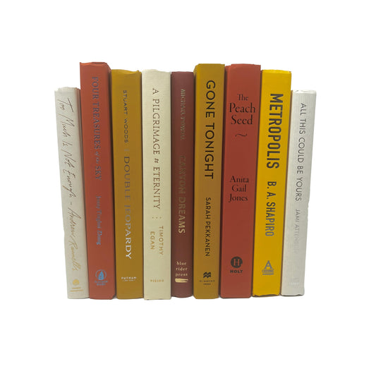 Orange & Yellow Decorative Books, Set of 7