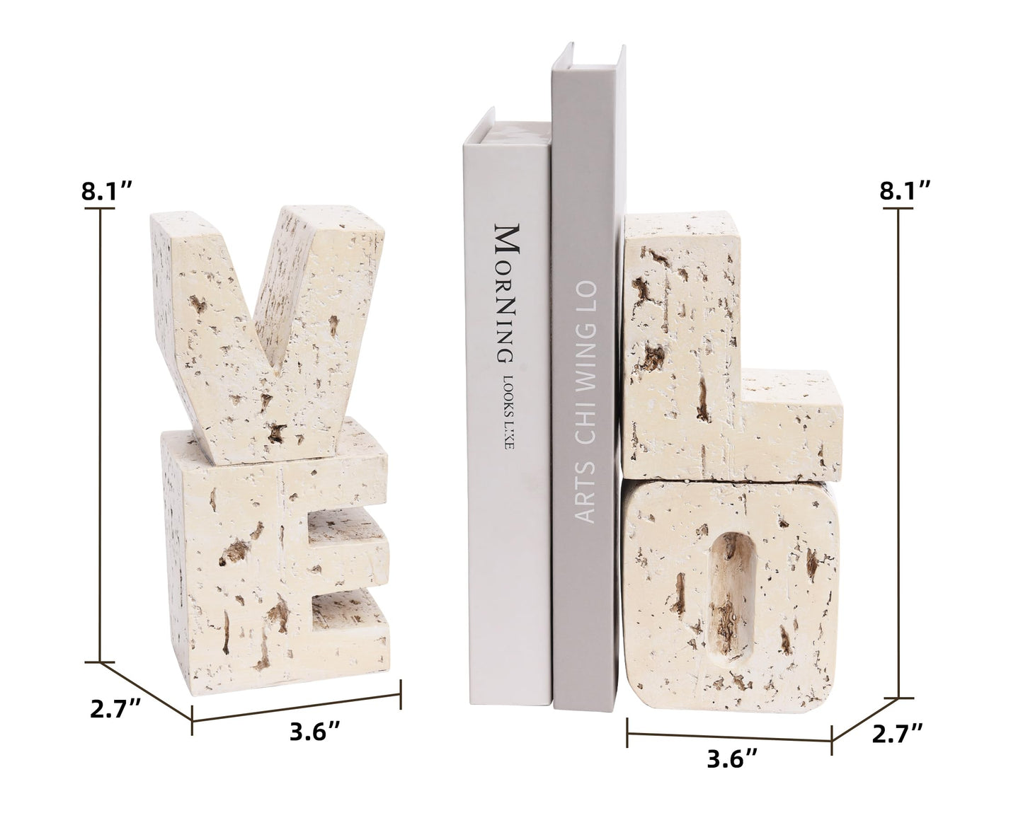 Resin Love Bookends