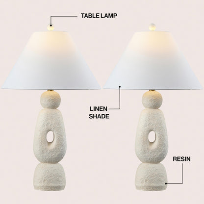 Textured Resin Table Lamps, Set of 2