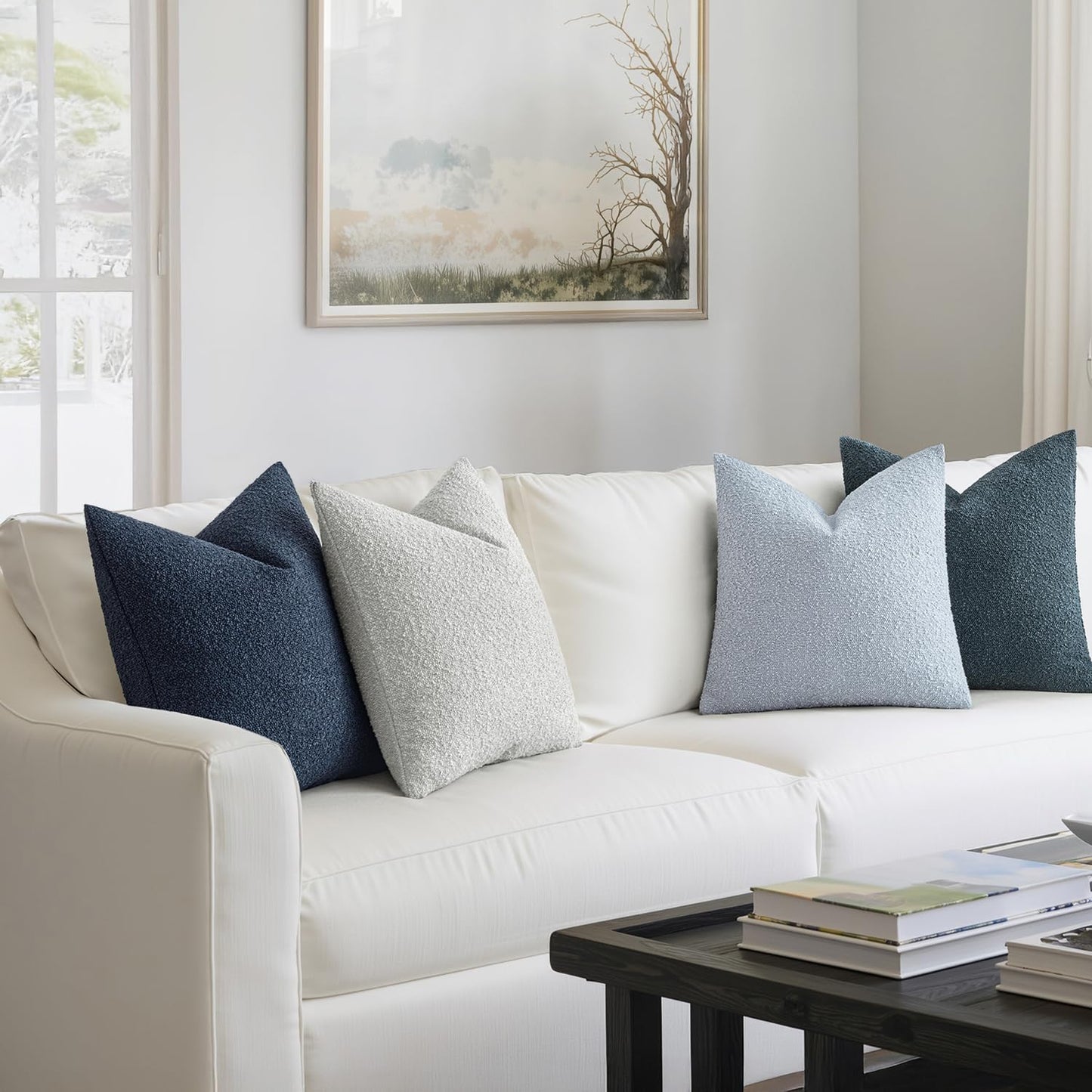 Boucle Throw Pillow Covers, Set of 4