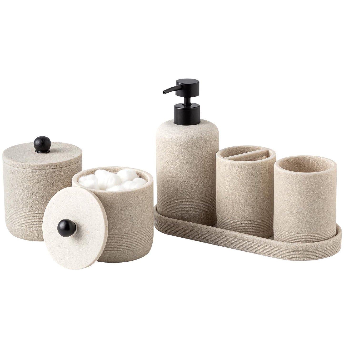 6 Piece Resin Bath Accessory Set