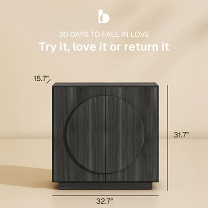 32-1/2" Black Modular Credenza