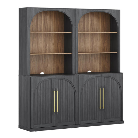 Modular Hutch Storage Cabinets, Set of 2