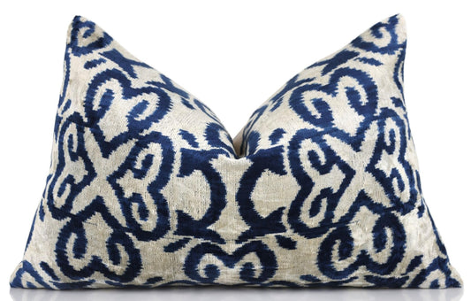 Velvet Lumbar Pillow with Down Feather Insert