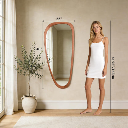 WallBeyond Asymmetrical Mirror, Irregular Mirror Full Length, Boho Wall Mirrors Decorative for Bedroom Living Room Entryway Hall, Mid Century Modern Decor 48" H x 22" W