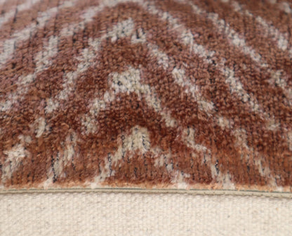 CANVELLO Luxury Handmade Velvet Throw Pillow - 16x24 inches, Down Feather Insert, Geometric Diamond Pattern in Brown, Tan, and White, Soft and Plush Cushion for Couch or Bed