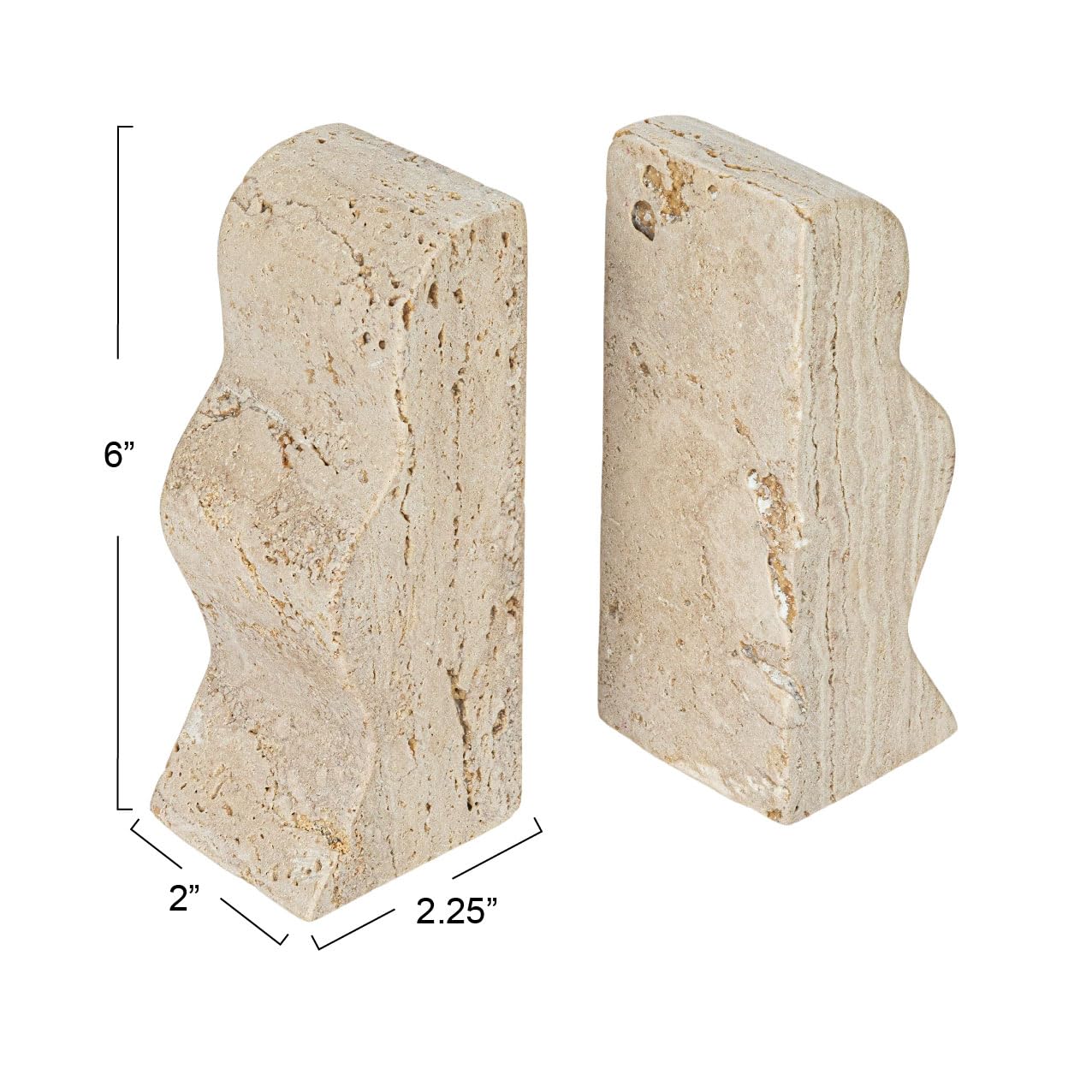 Natural Travertine Bookends