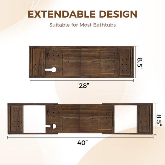 Expandable Teak Wood Bath Tray