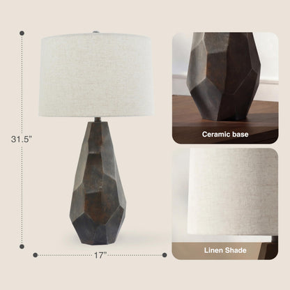 Ceramic Faceted Table Lamp