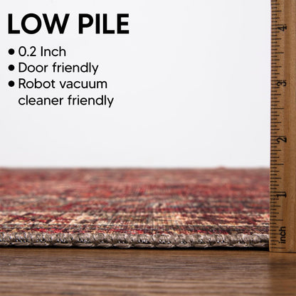 Keen Home Design 10x14 Rug - Machine Washable Area Rug with Non-Slip Backing, Ideal for Living Room, Dining Room, Bedroom - Vintage, Easy Clean, Durable, Low Pile Rug - (9'7" x 14')