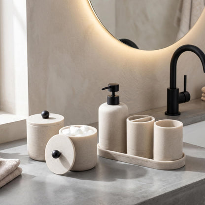 6 Piece Resin Bath Accessory Set