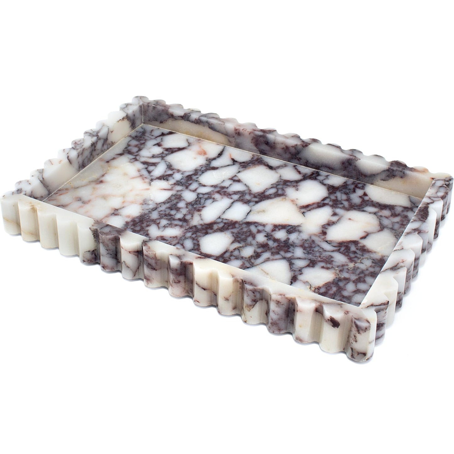 White & Purple Marble Decorative Tray