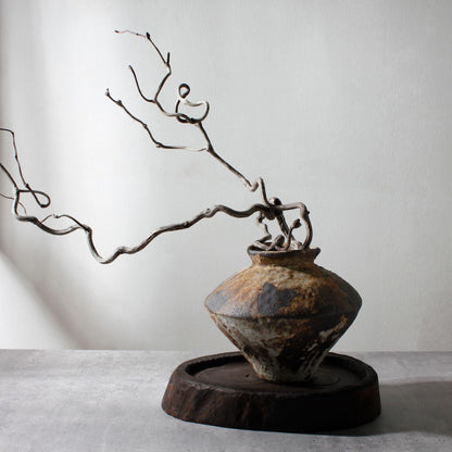 Handmade Ceramic Vase with Rust Finish