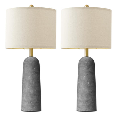 Stone-Look Resin Table Lamps, Set of 2