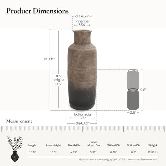 Handmade Ceramic Vase with Terracotta Finish, Style D