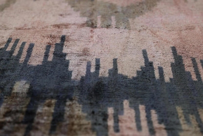 CANVELLO The Abstract Landscape Painterly Silk Velvet Pillow - Dusty Rose & Charcoal 20x20