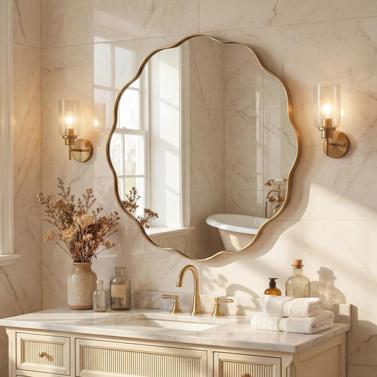 36" Round Brass Wall Mirror