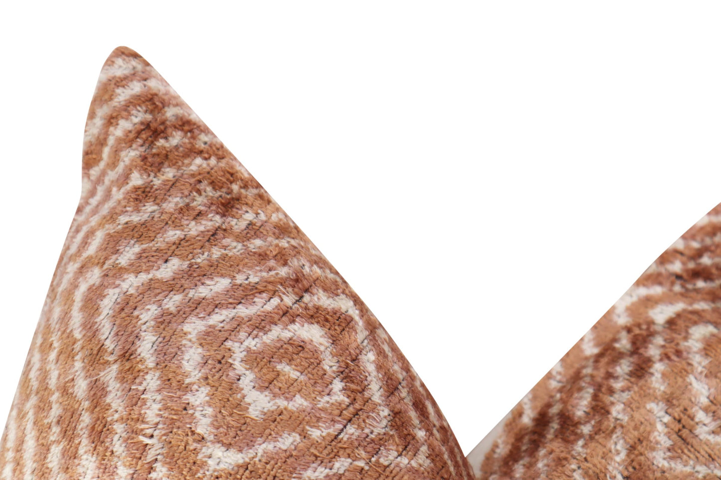 CANVELLO Luxury Handmade Velvet Throw Pillow - 16x24 inches, Down Feather Insert, Geometric Diamond Pattern in Brown, Tan, and White, Soft and Plush Cushion for Couch or Bed