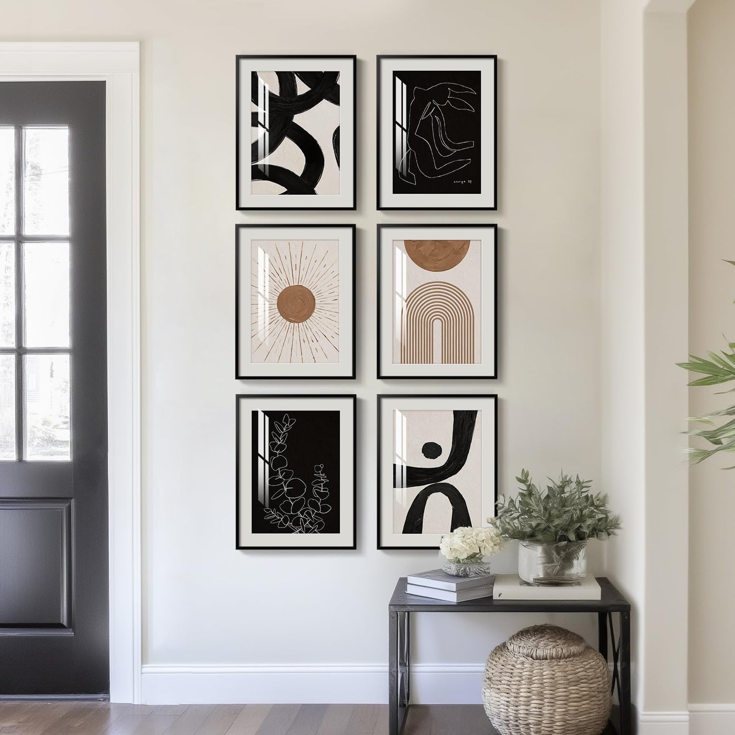 Framed Abstract Wall Art, Set of 6