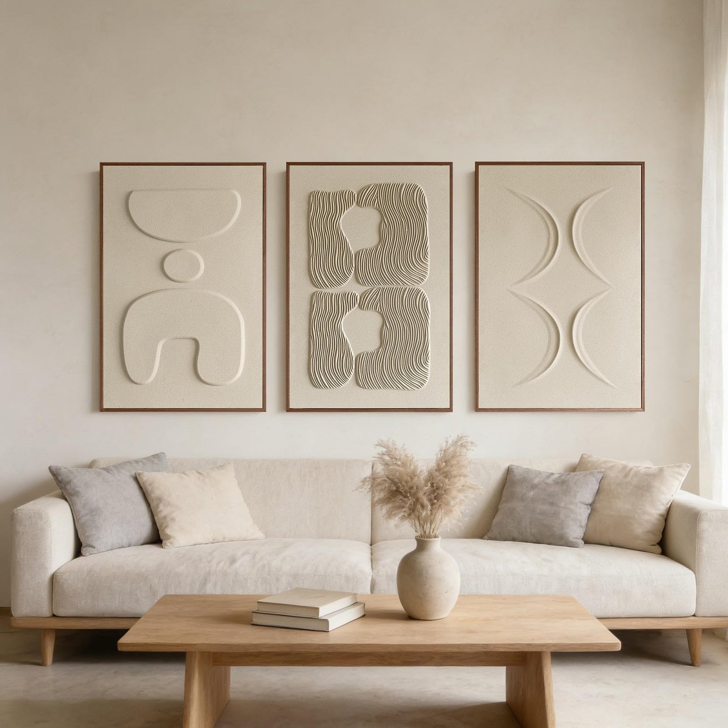 3D Textured Framed Art, Set of 3