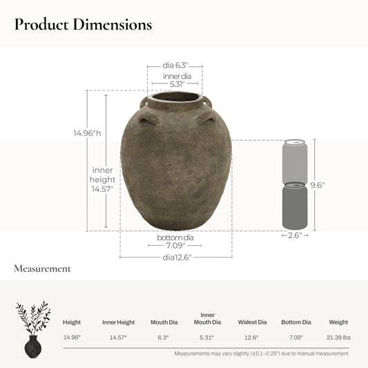 Ceramic Vase with Terracotta Finish