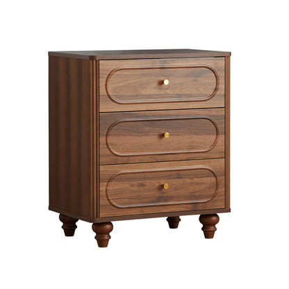 23" 3-Drawer Nightstand, Walnut