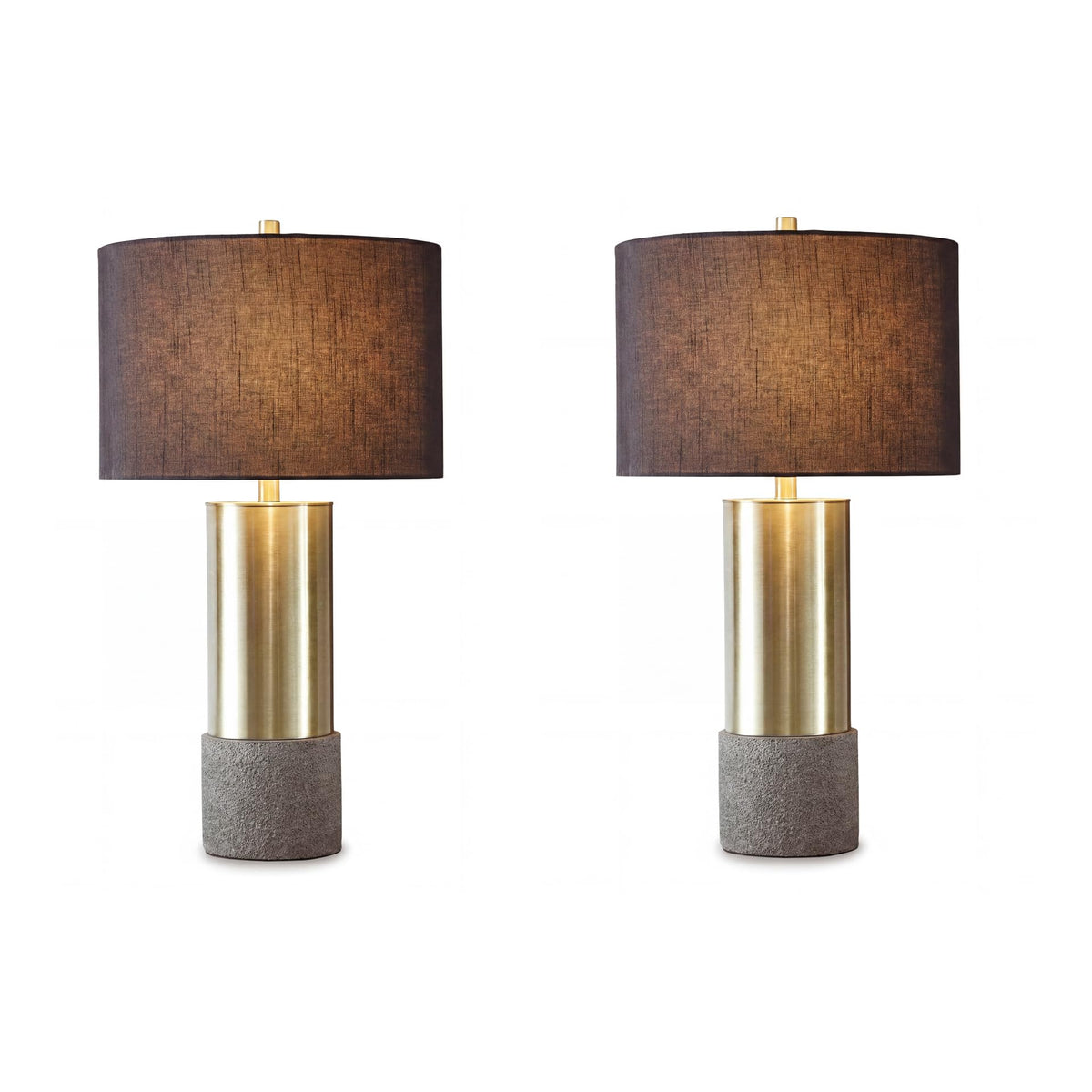 Metal and Resin Table Lamps, Set of 2