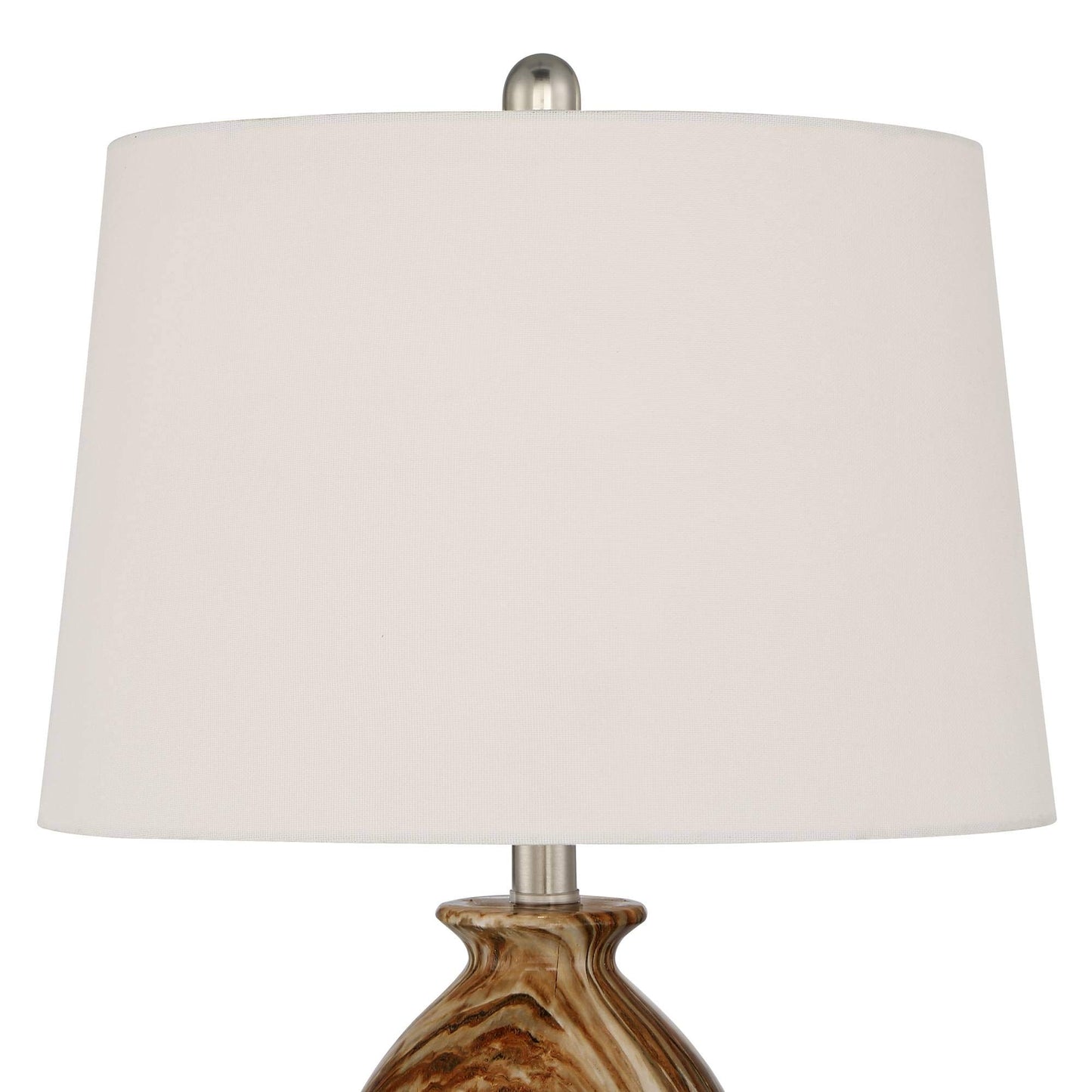 360 Lighting Carlton Modern Rustic Southwestern Table Lamps 28" Tall Set of 2 Swirling Brown Faux Marble White Tapered Drum Shades for Living Room Bedroom House Bedside Nightstand Home
