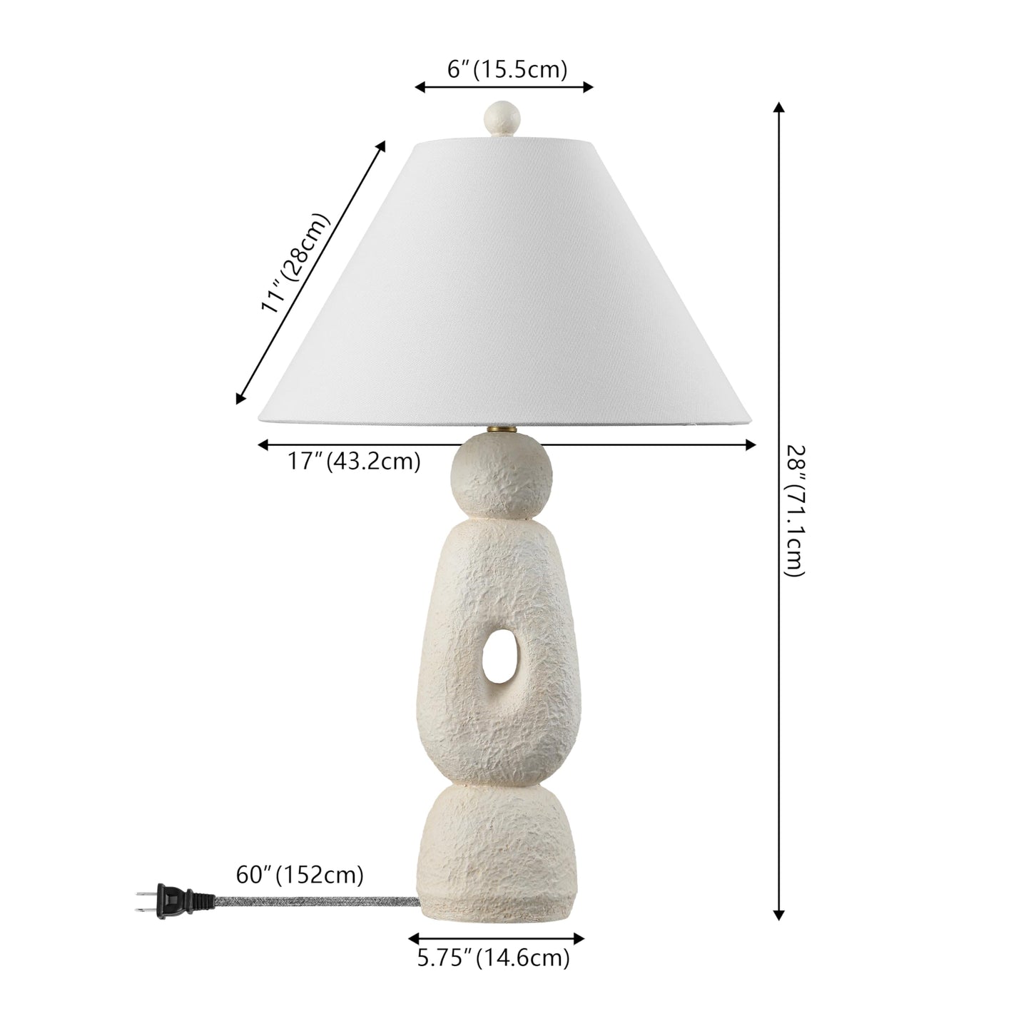 Textured Resin Table Lamps, Set of 2