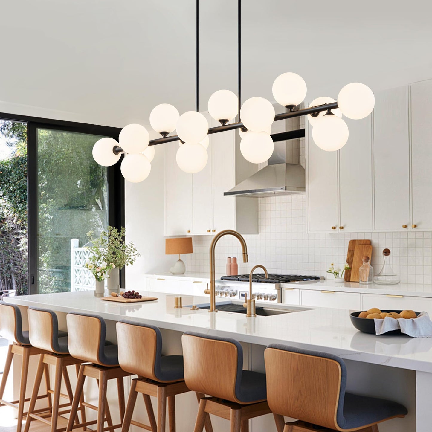 55" 16 Light Linear Chandelier
