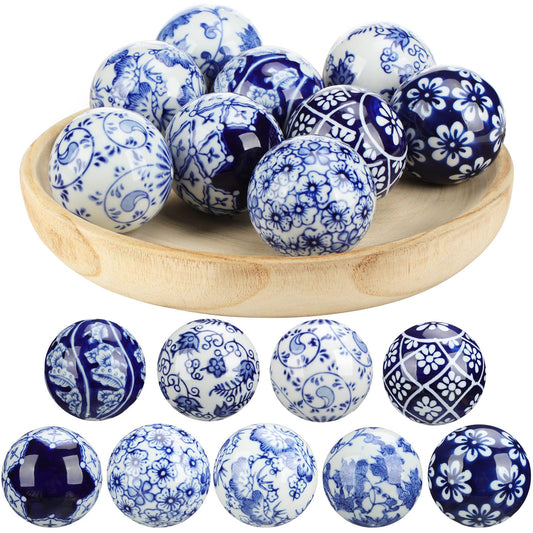 Ceramic Porcelain Decorative Balls, Set of 9