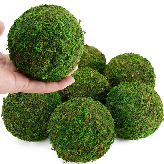 Faux Moss Decorative Balls, Set of 6