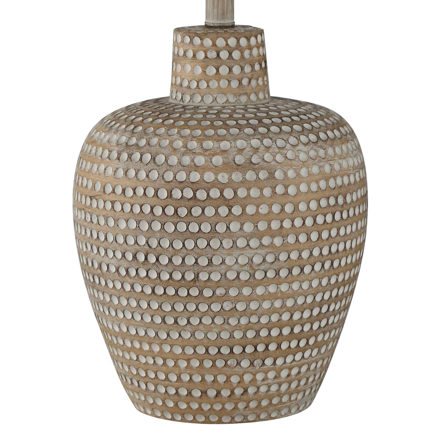 Regency Hill Glenn Rustic Southwestern Style Pot Table Lamps 27" Tall Set of 2 Dappled Sandy Beige Oatmeal Fabric Drum Shades for Living Room Bedroom House Bedside Nightstand Home Office