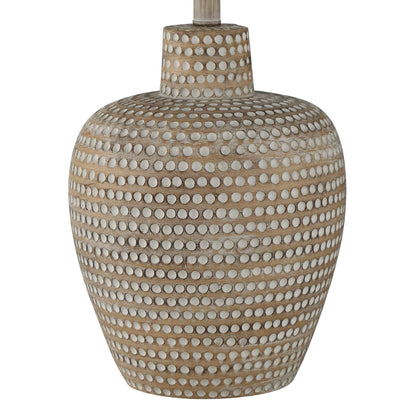 Regency Hill Glenn Rustic Southwestern Style Pot Table Lamps 27" Tall Set of 2 Dappled Sandy Beige Oatmeal Fabric Drum Shades for Living Room Bedroom House Bedside Nightstand Home Office