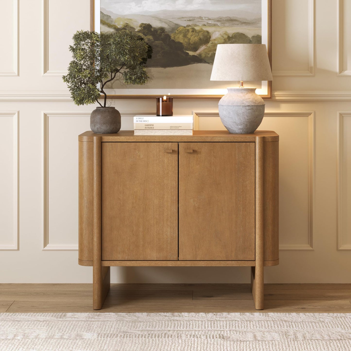 37" Pine Wood Credenza
