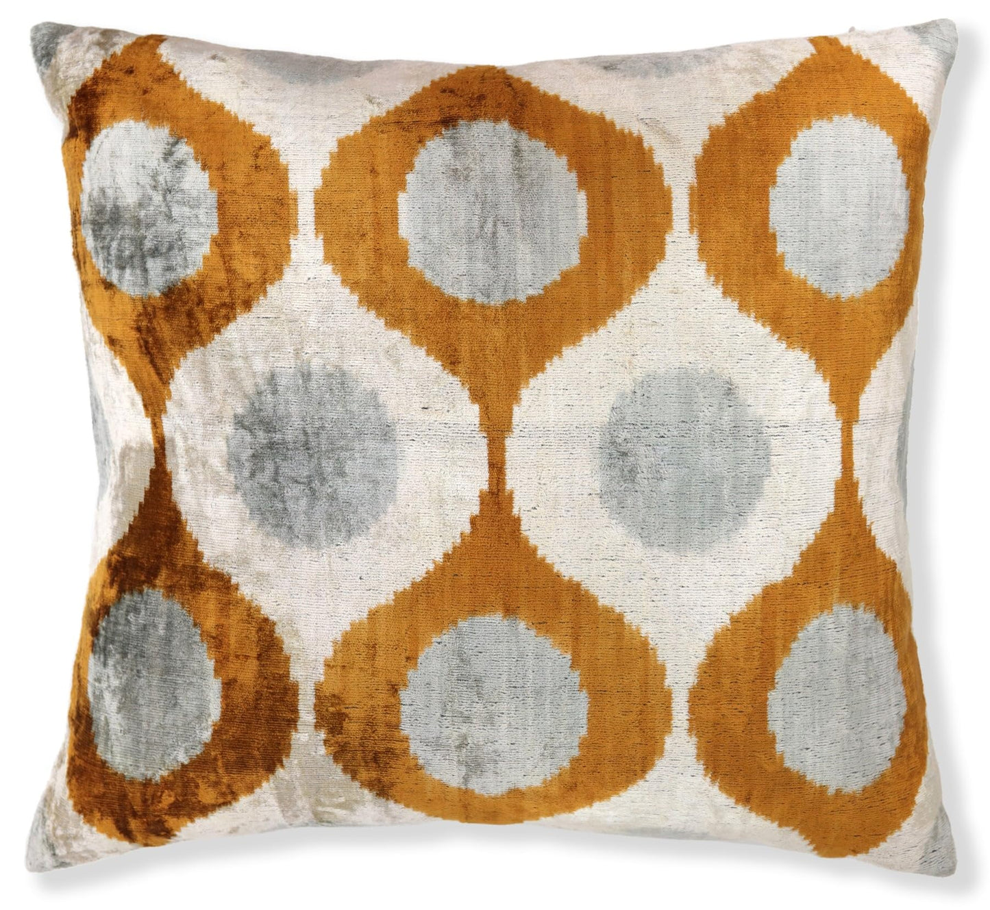 CANVELLO Amber & Gray Circle Velvet Pillow 20x20 – Handcrafted Luxury