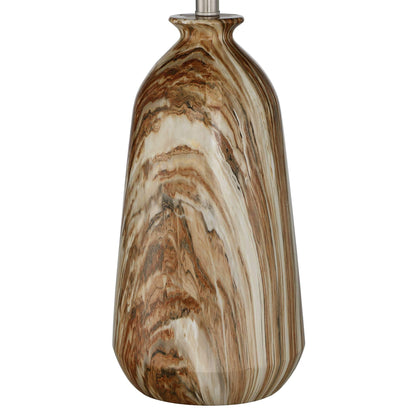 360 Lighting Carlton Modern Rustic Southwestern Table Lamps 28" Tall Set of 2 Swirling Brown Faux Marble White Tapered Drum Shades for Living Room Bedroom House Bedside Nightstand Home