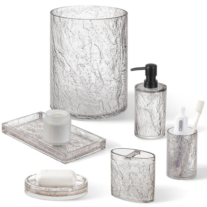 6 Piece Resin Bath Accessory Set
