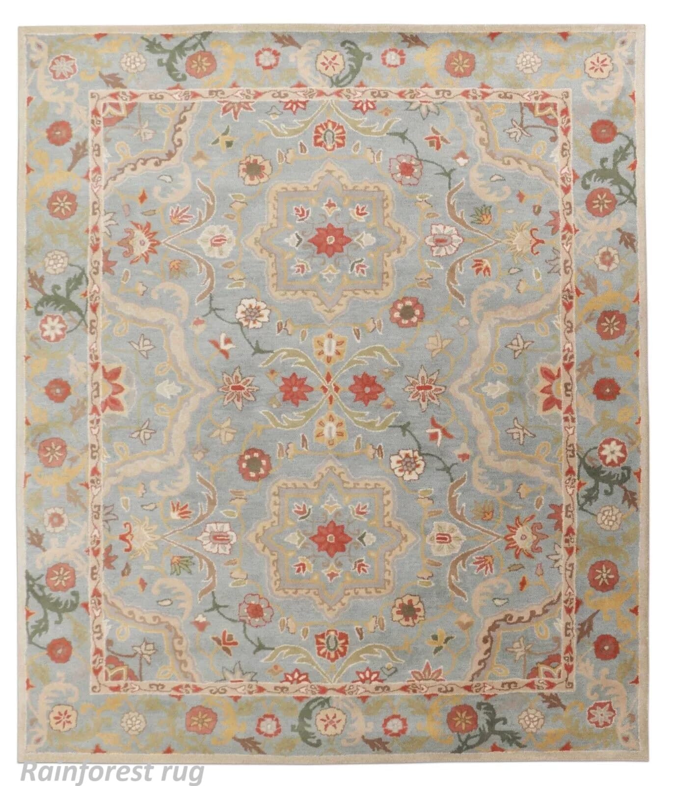 Rainforest Rug Handmade Traditional Oriental Premium 100% Wool Area Rugs & Carpet Bedroom Living Room Dining Room Luxury Home (Multi B, 9x12 Rectangular)