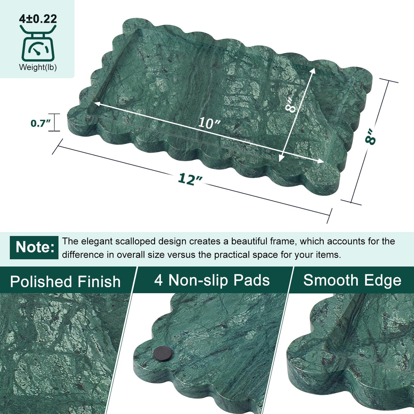 Green Marble Decorative Tray