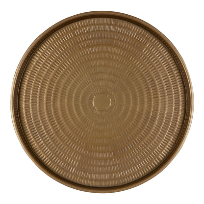 Kate and Laurel Mahdavi Boho-Chic Hammered Metal Tray Coffee Table, Dark Gold