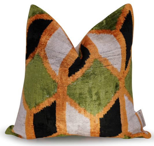 Velvet Throw Pillow with Down Feather Insert