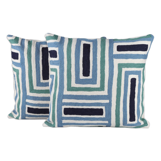 Cotton Throw Pillow Covers, Set of 2