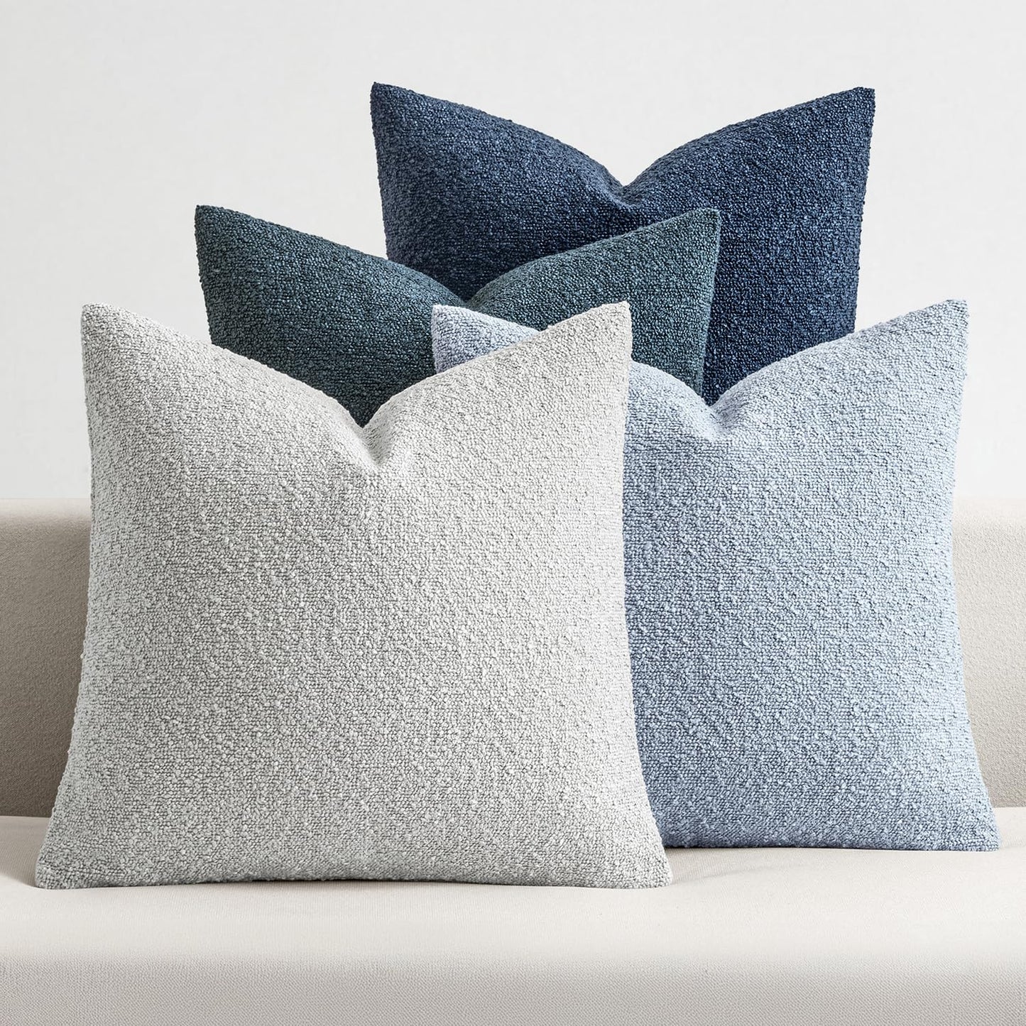 Boucle Throw Pillow Covers, Set of 4
