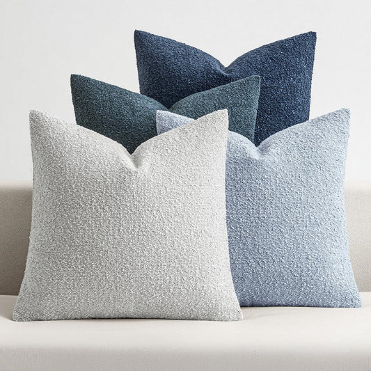 Boucle Throw Pillow Covers, Set of 4
