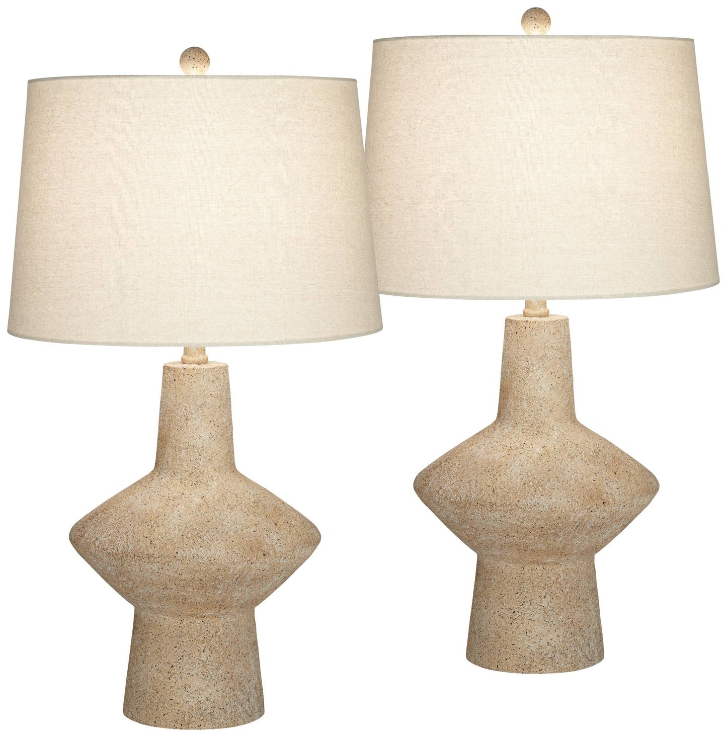 Textured Resin Table Lamps, Set of 2