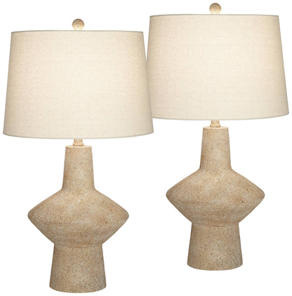 Textured Resin Table Lamps, Set of 2