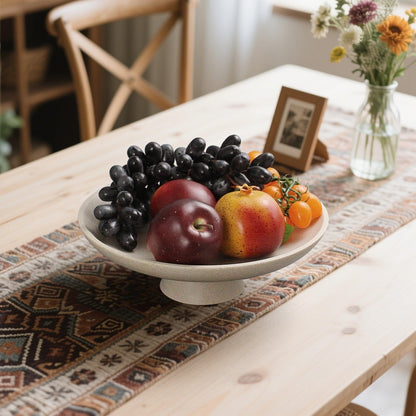 Taupe Resin Decorative Pedestal Bowl