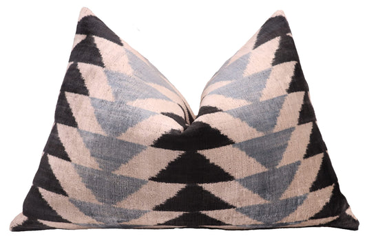 Velvet Lumbar Pillow with Down Feather Insert