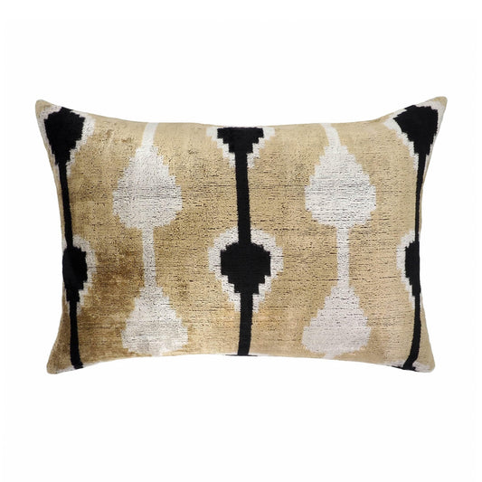 Velvet Ikat Throw Pillow, 16" X 24"